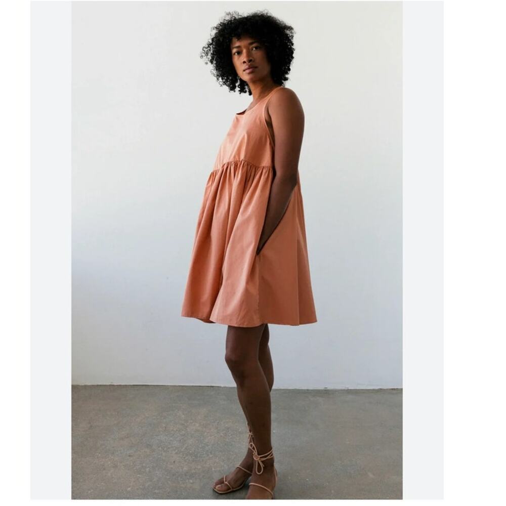 Juliette Fabbri Sophie Swingback Racerback Mini Dress Apricot Size 2